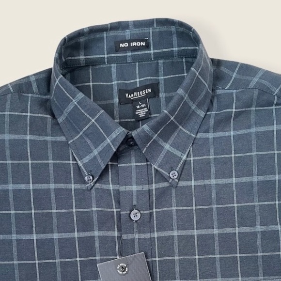 VAN H | Plaid Wrinkle Free Button Down Dress Shirt - Picture 2 of 11